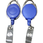 Brainta Oval Shape Retractable YoYo Clip for Id Card Holder with Metal Stainless Steel Frame Key Chain (Set of 2, Black)