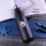 Personalized Engraved Black Insulated Steel Cola Water Bottle - 500ml - For Return Gift, Corporate Gifting, Office or Personal Use BG-132
