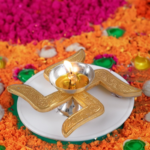 Brass Swastik Diya with Royal Velvet Box for Pooja,Diwali,Home Decor, Return Gift. - Image 5